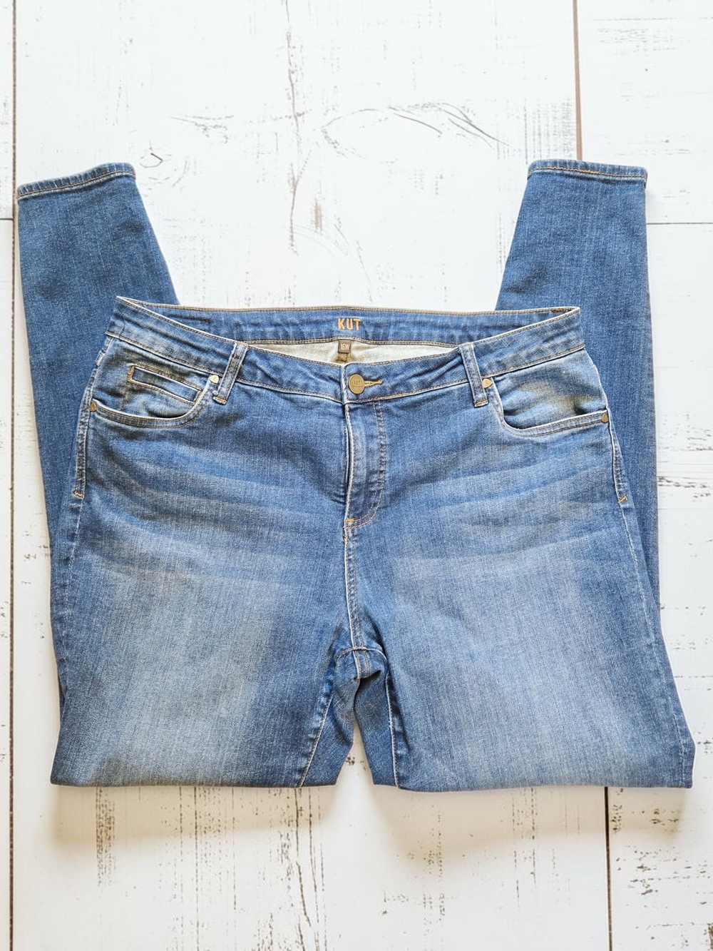 Kut from the Kloth Toothpick Skinny Med Blue Skinny Jeans 16W